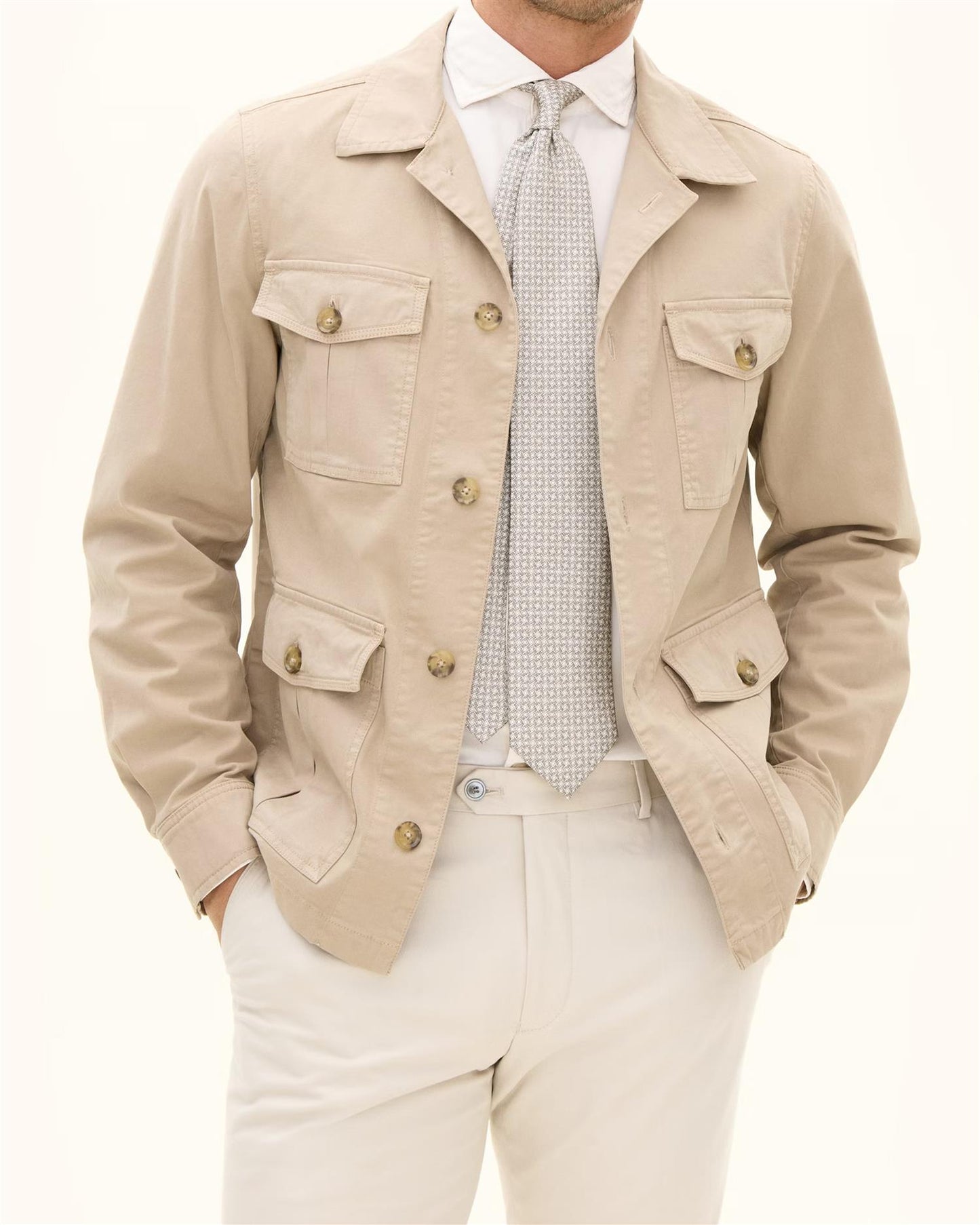 Regular Fit Safari Overshirt Bomullsstretch