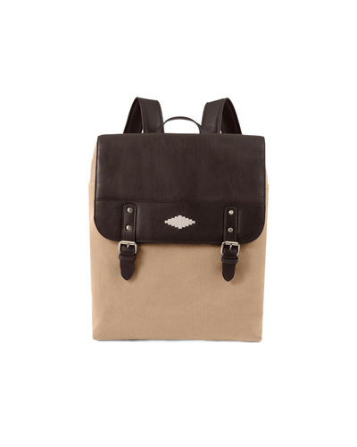 Mochila Backpack - Brown Leather with Sand Canvas