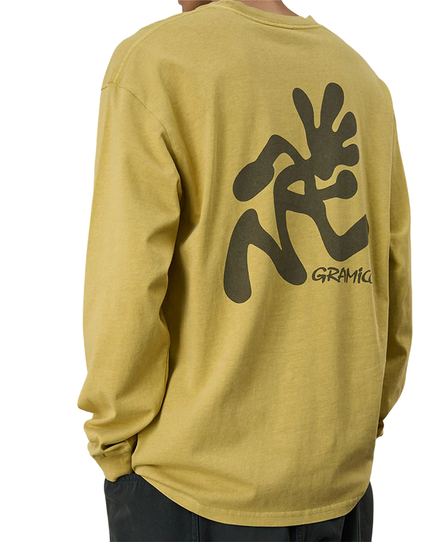 Running Man L/S Tee Pigment Dyed - Sulphur Pigment