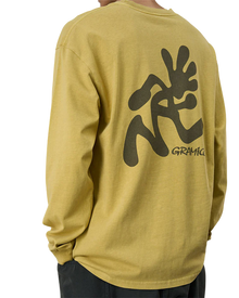 Running Man L/S Tee Pigment Dyed - Sulphur Pigment