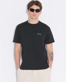 Tucker Embroidery Tee – Black
