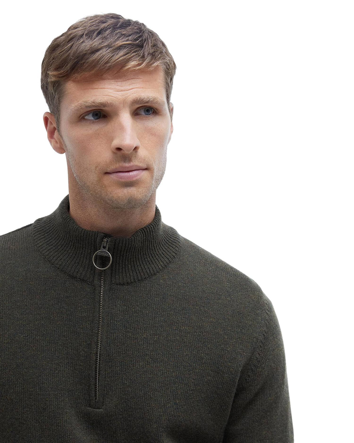 Holden Quarter-Zip Jumper – Olive Marl