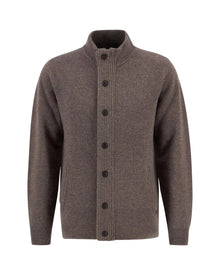 Essential Elbow-Patch Cardigan - Dark Stone