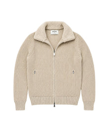 Jacket Zip med Ullkrage - Beige