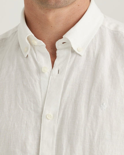 Morris Stockholm Douglas Linen SS Shirt - Classic Fit 01 White - Mandy