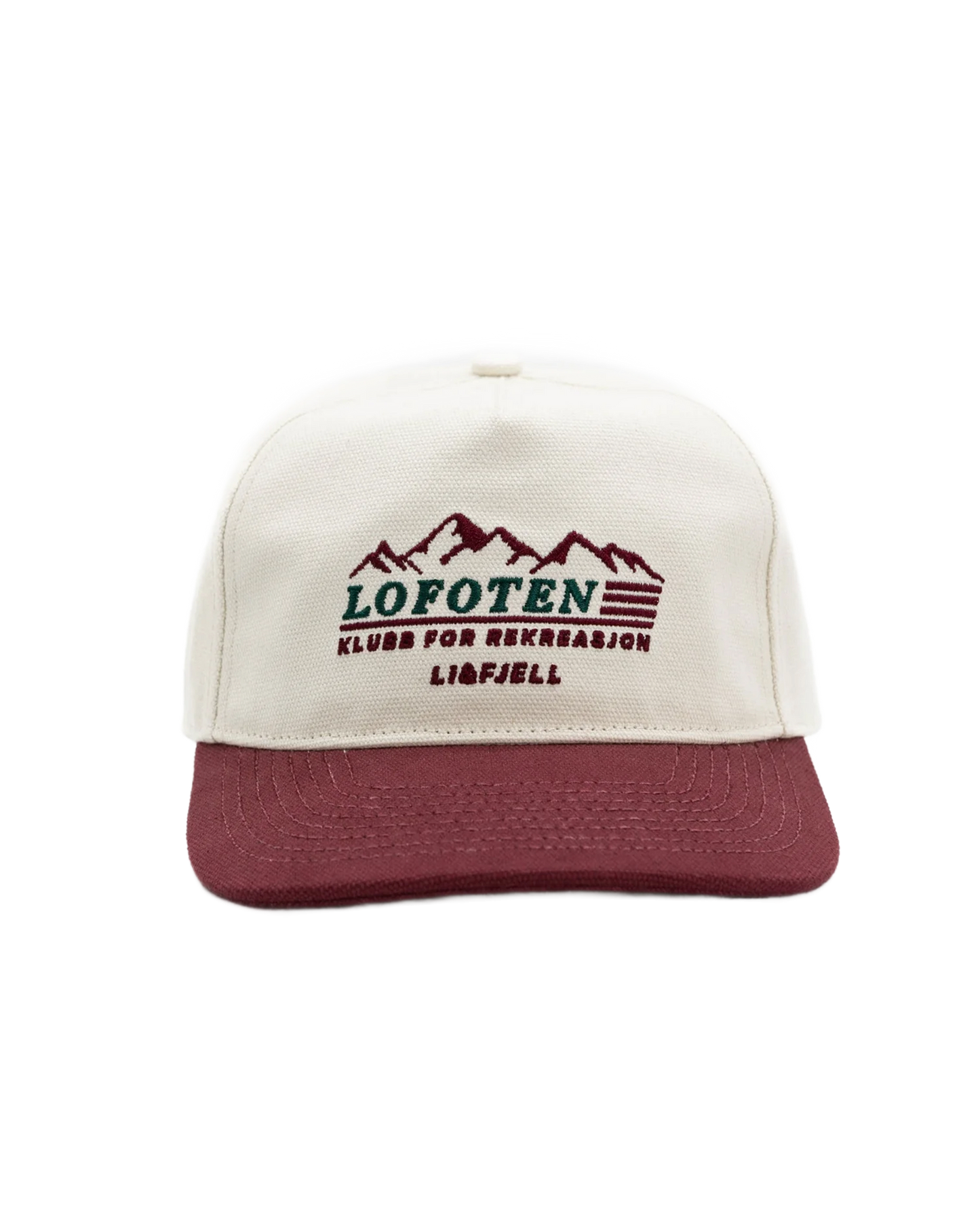 Lofoten Rekreasjon Caps - – Hvit/Burgunder