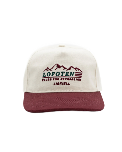 Lofoten Rekreasjon Caps - – Hvit/Burgunder