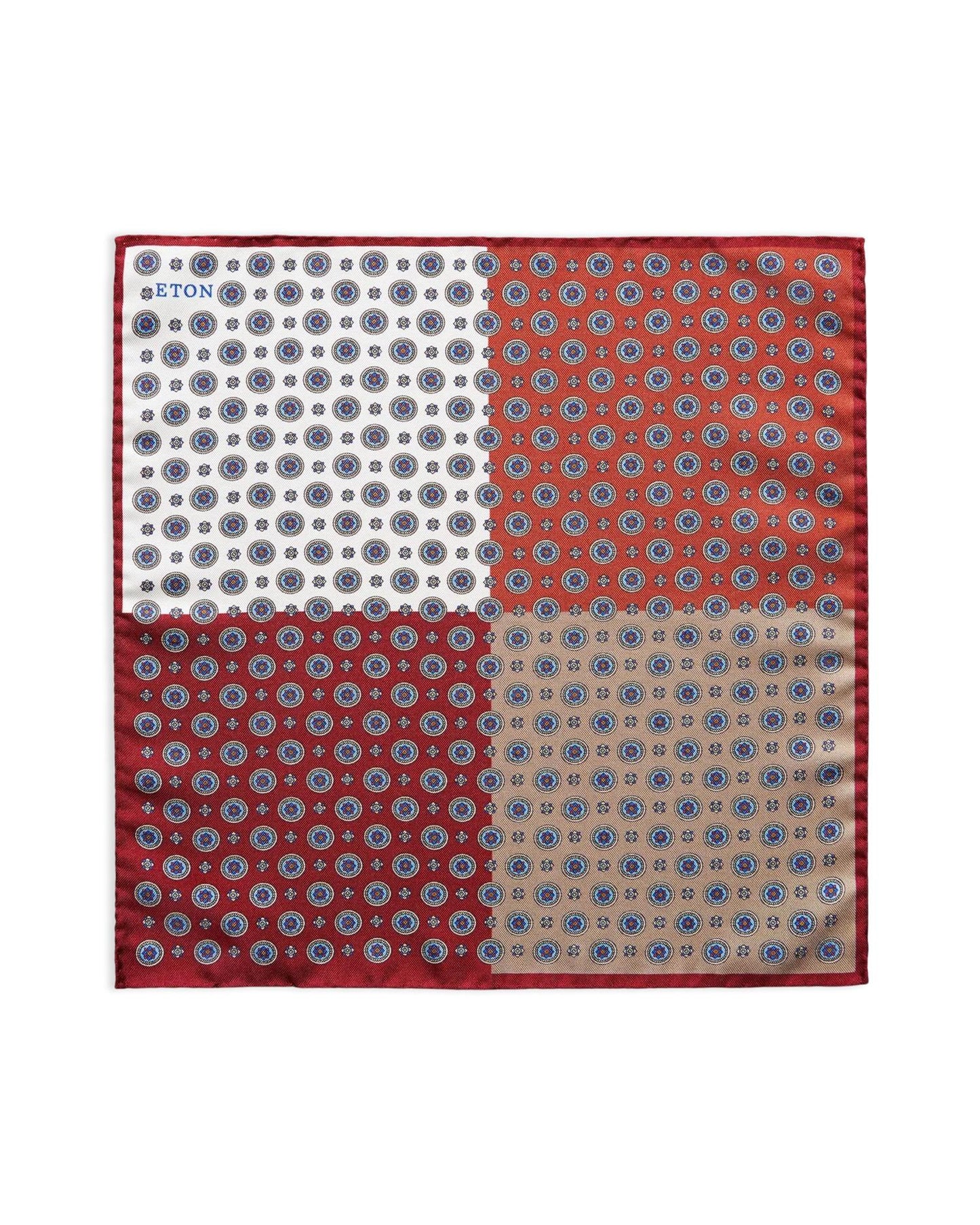 Brown Silk Pocket Square – Four Squares