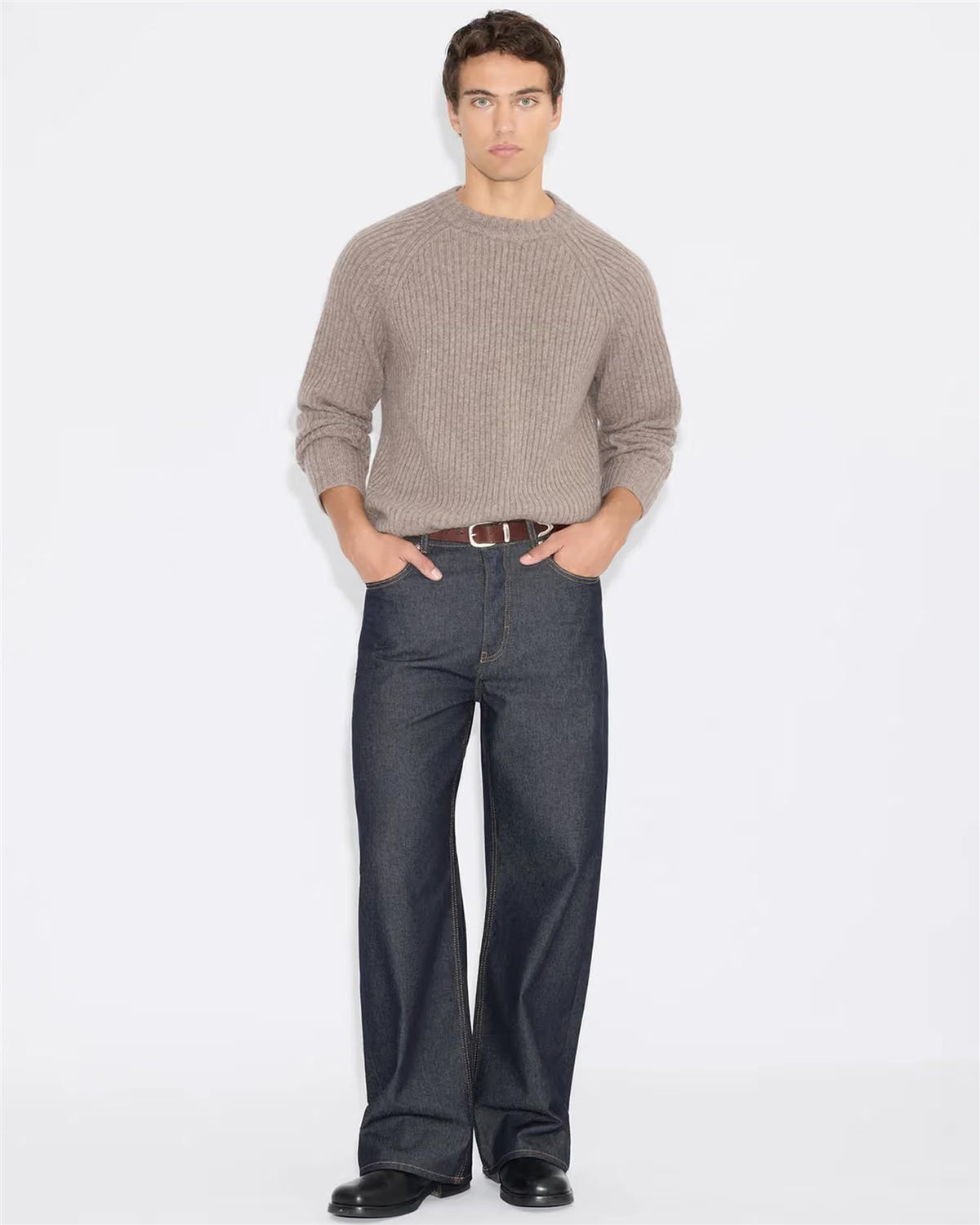Adrian Rib Crewneck Beige