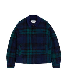Elix Fleece Overshirt - Navy Check