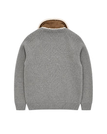 Jacket Zip med Ullkrage - Grå