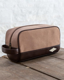 Hombre Washbag Leather and Canvas