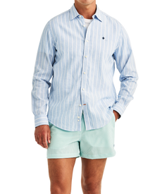 Douglas Linen Mix Stripe Shirt – Light Blue