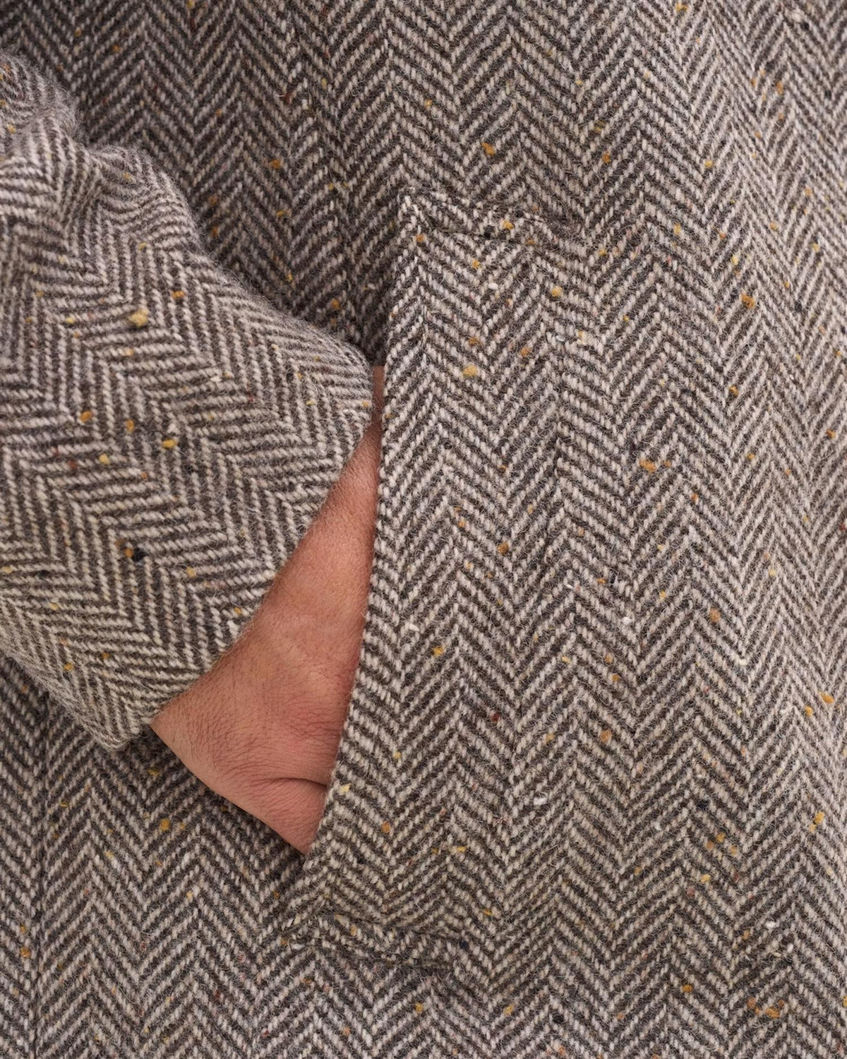 Raglan Herringbone Coat – Hazelnut Brown