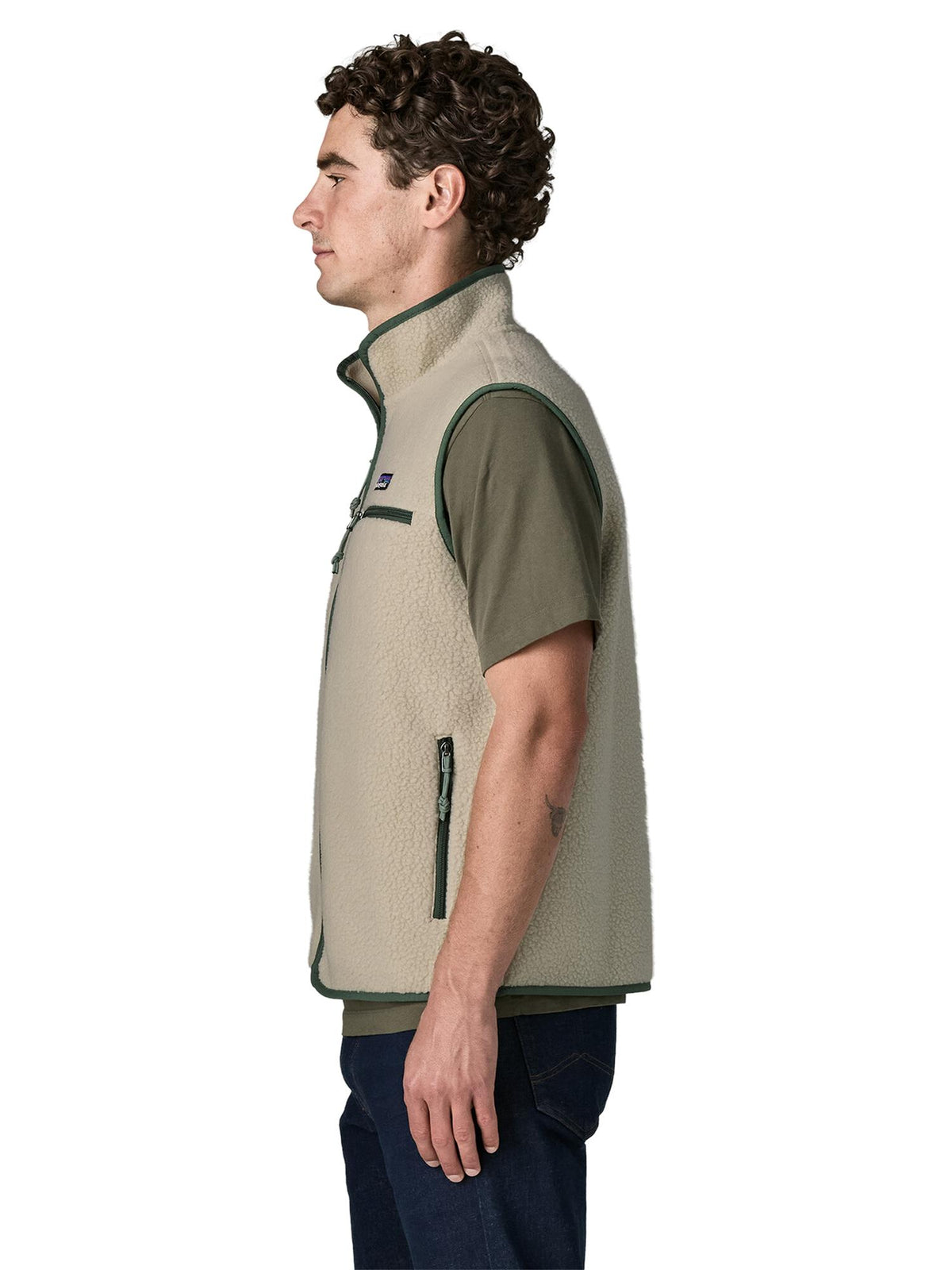 Patagonia Retro Pile Fleece Vest - Pelican w/Canopy Green