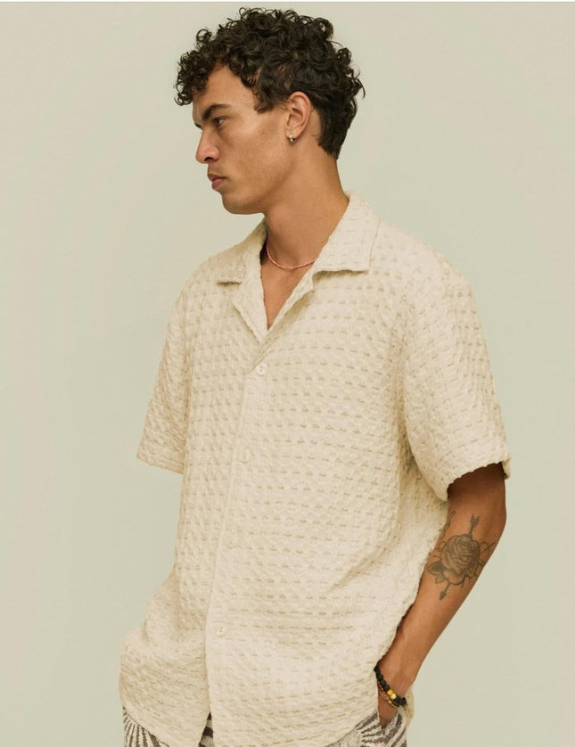 OAS Ecru Cuba Waffle Shirt - Mandy