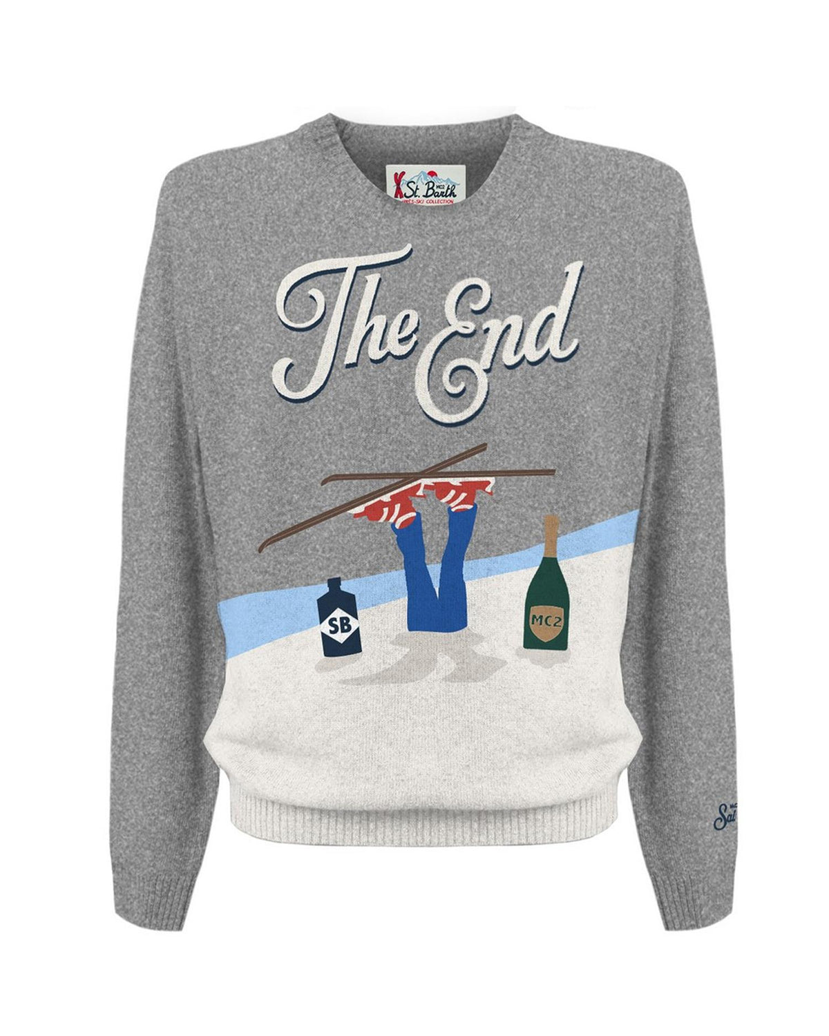 Heron Crewneck Knit The End – Grey Melange