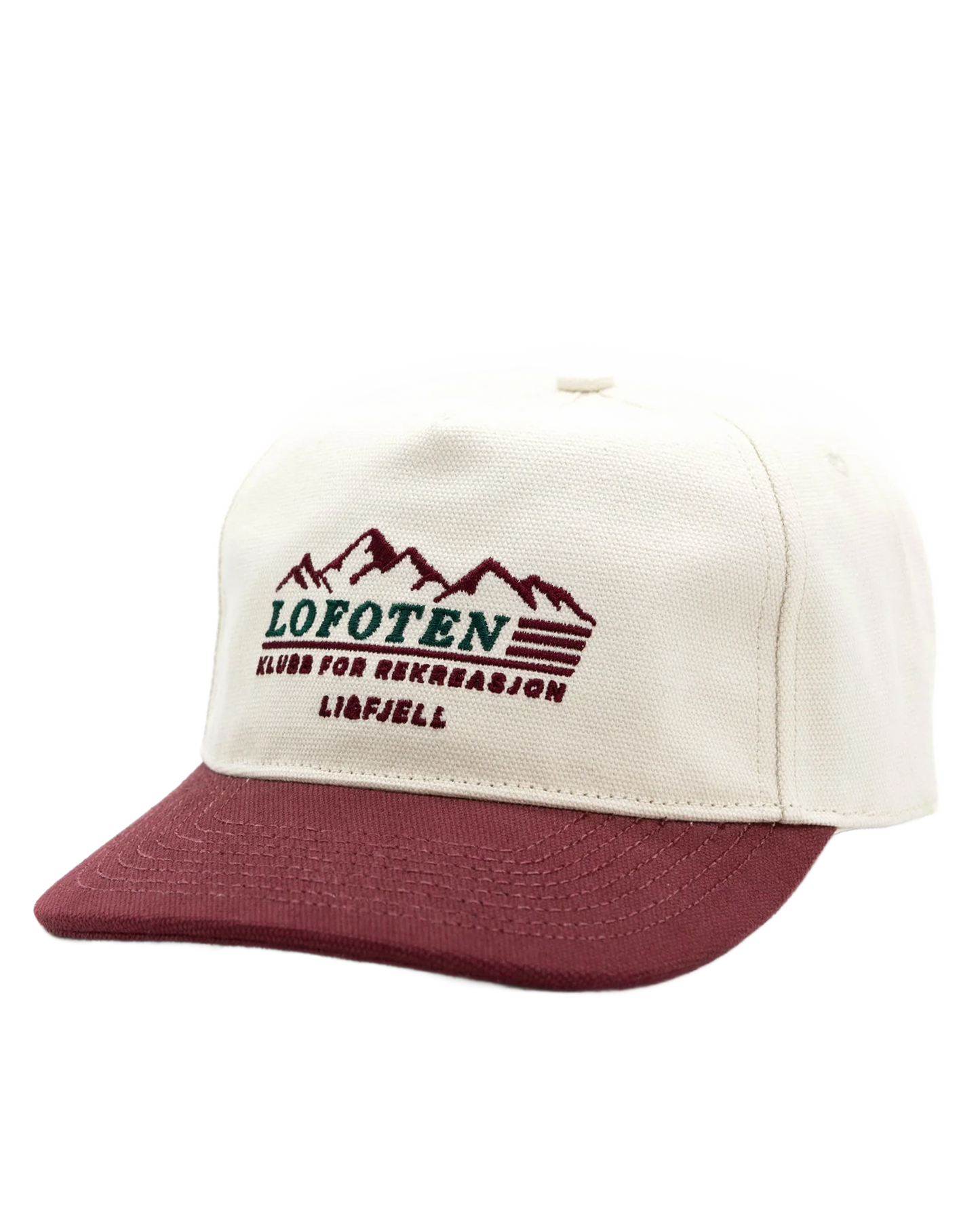 Lofoten Rekreasjon Caps - – Hvit/Burgunder