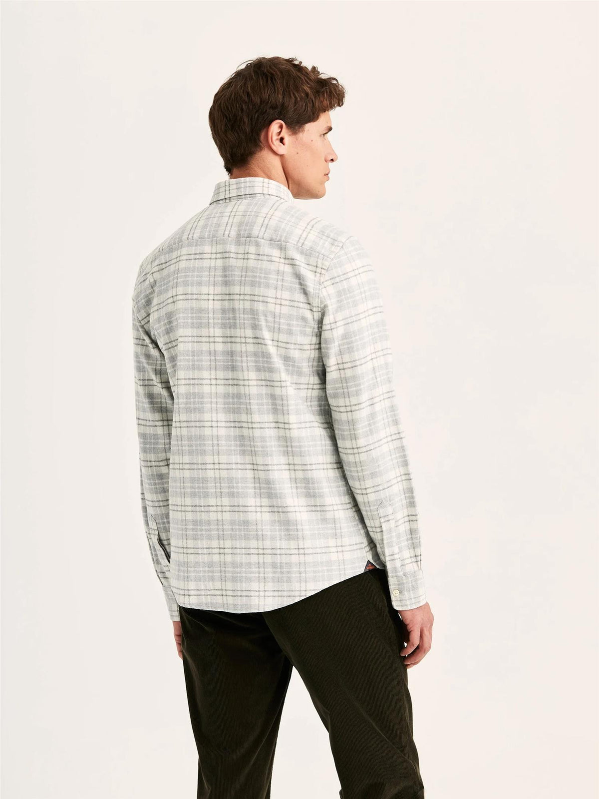 Flannel Mouliné Shirt Slim Fit – Grey