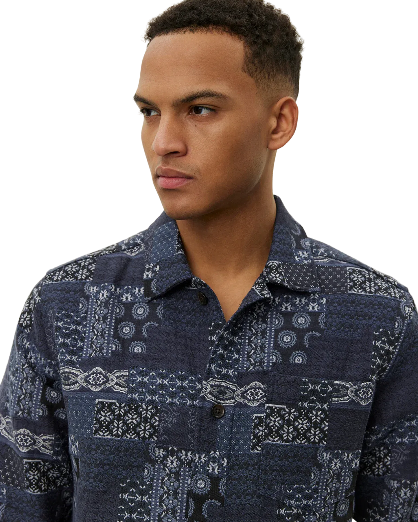Layton Contrast Jacquard Overshirt