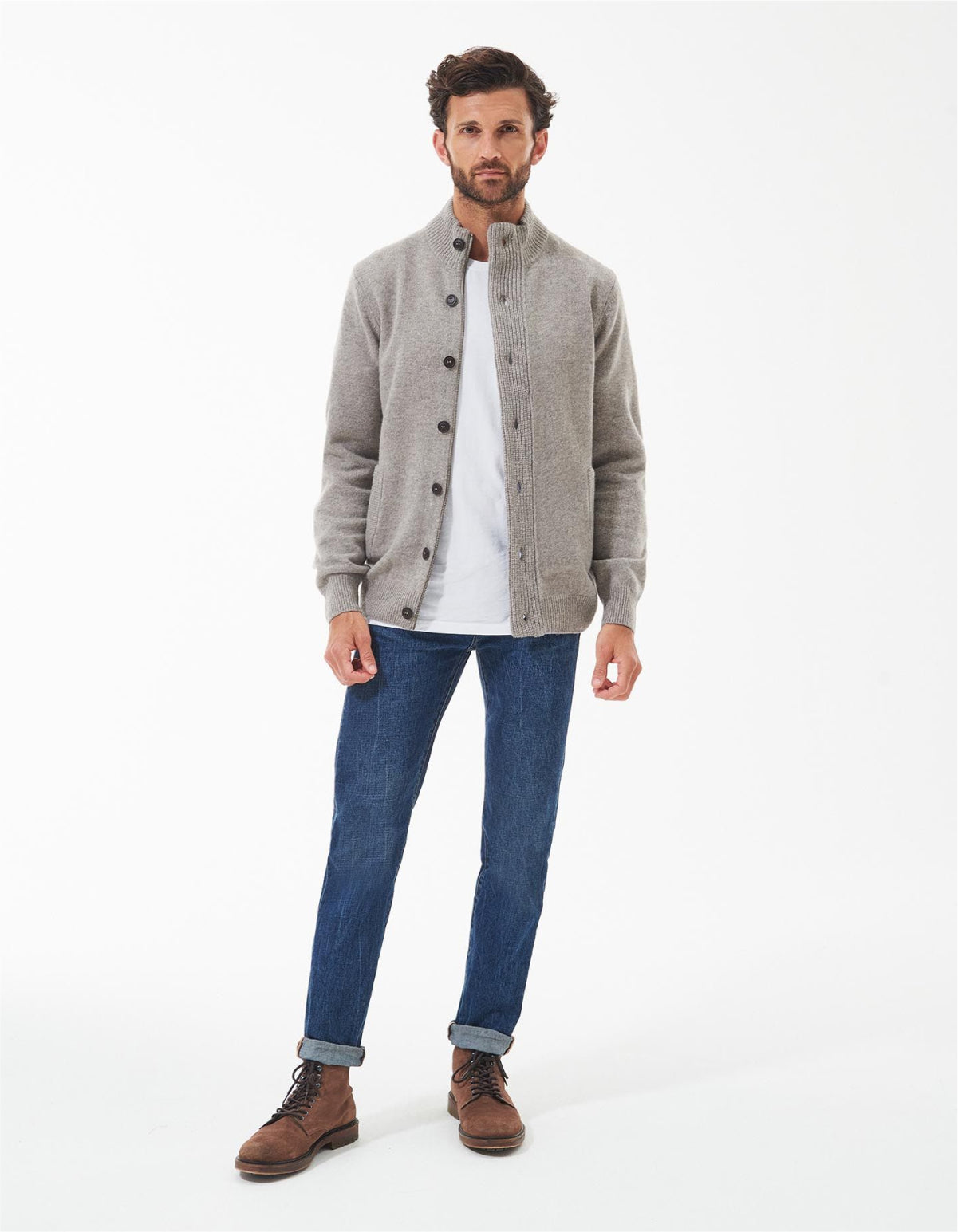 Essential Patch Zip Through Cardigan