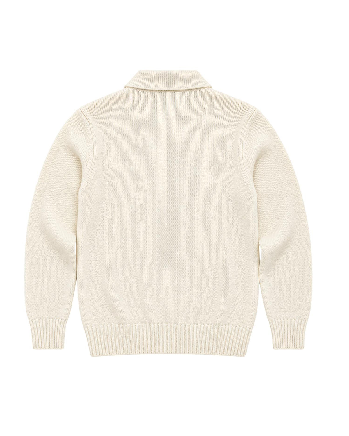 Knitted Wool Cardigan Shirt – Off-White