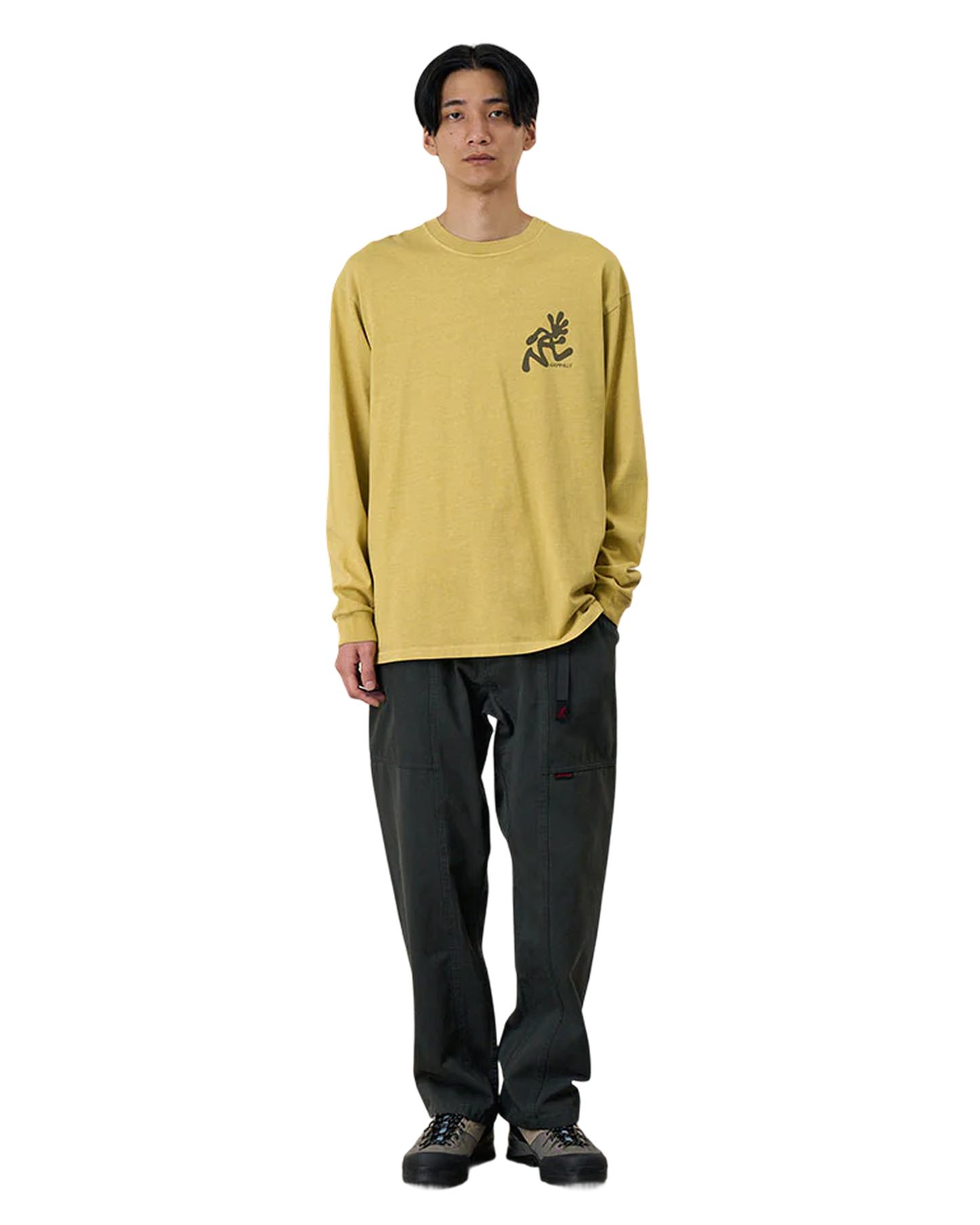 Running Man L/S Tee Pigment Dyed - Sulphur Pigment