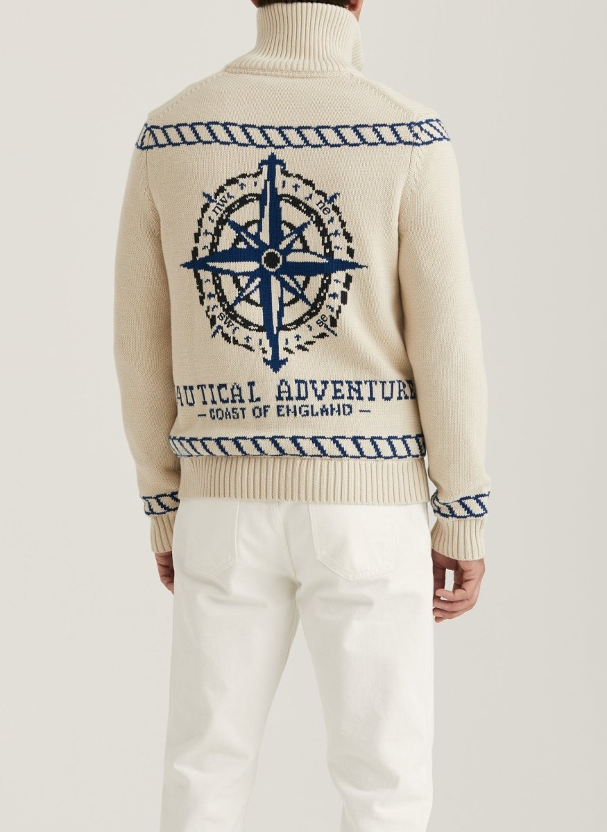 Morris Stockholm Fisher Zip Cardigan - Mandy