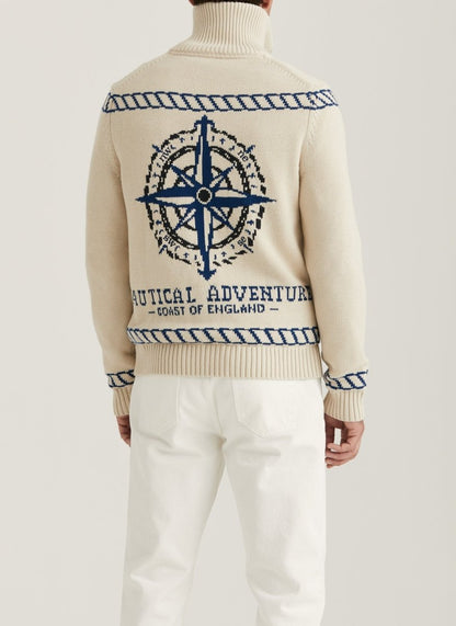 Morris Stockholm Fisher Zip Cardigan - Mandy