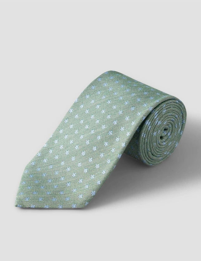 Eton Floral woven silk linen tie - Lysegrønn - Mandy