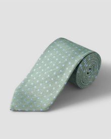 Eton Floral woven silk linen tie - Lysegrønn - Mandy