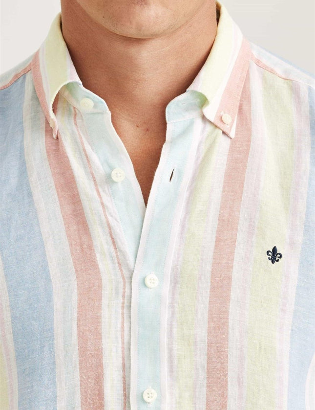 Morris Stockholm Happy Linen Check Shirt - Classic - Mandy