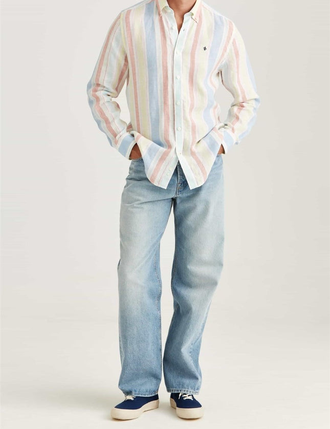 Morris Stockholm Happy Linen Check Shirt - Classic - Mandy