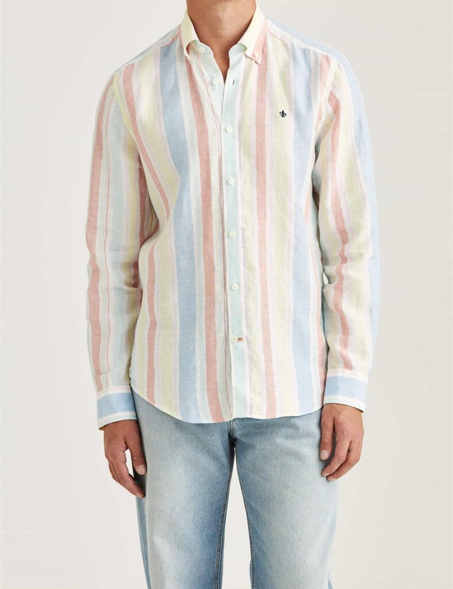 Morris Stockholm Happy Linen Check Shirt - Classic - Mandy