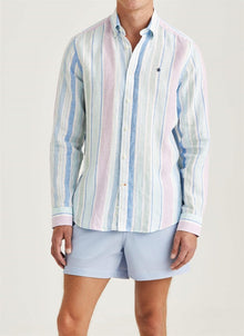 Morris Stockholm Happy linen stripe check - Striper - Mandy