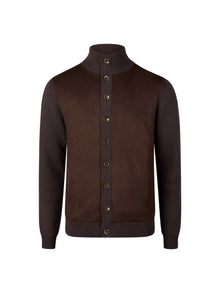 Cardigan Knitted Hybrid Buttoned Alcantara