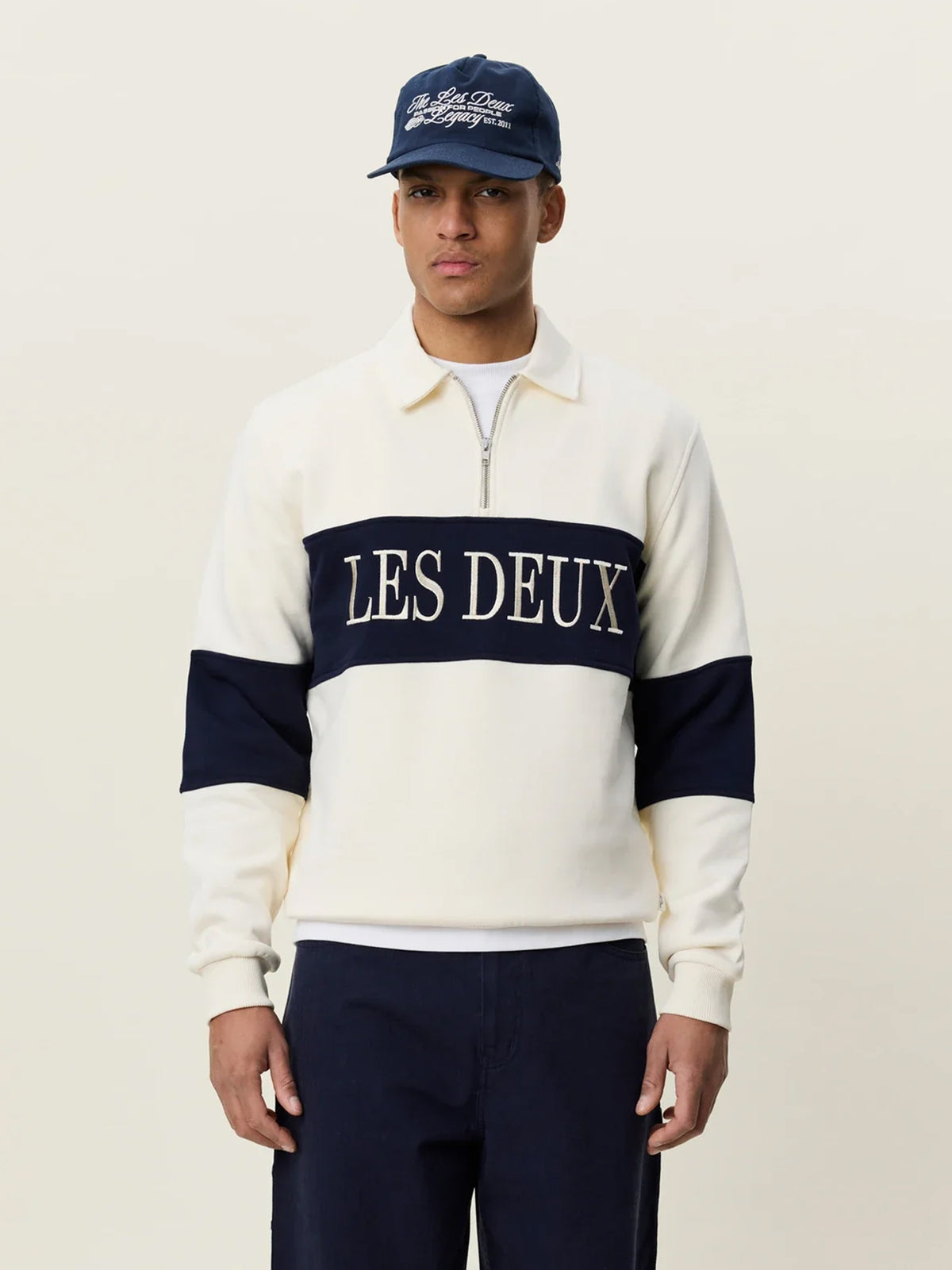 Zipper Rugby Sweatshirt – Ivory