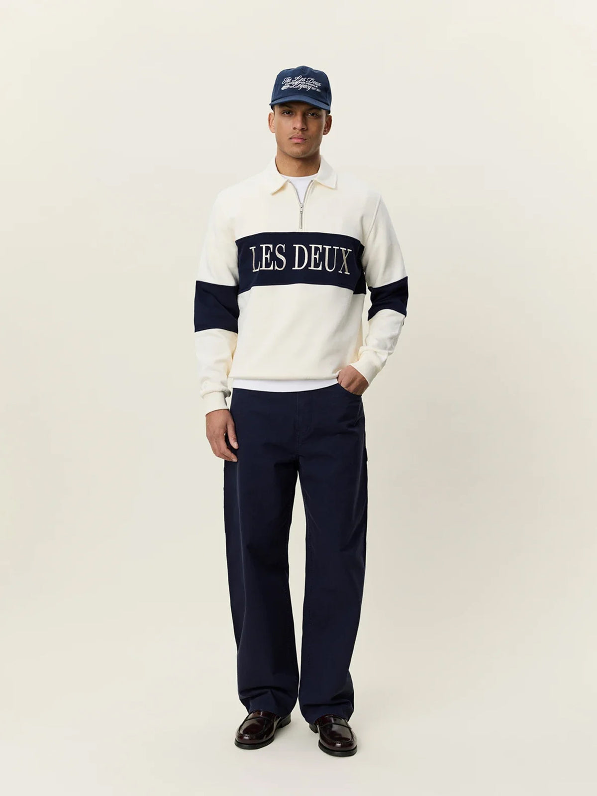 Zipper Rugby Sweatshirt – Ivory
