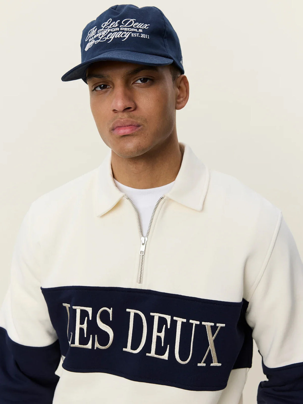 Zipper Rugby Sweatshirt – Ivory