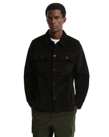 Tartan Trimmed Cord Overshirt Olive Oliven