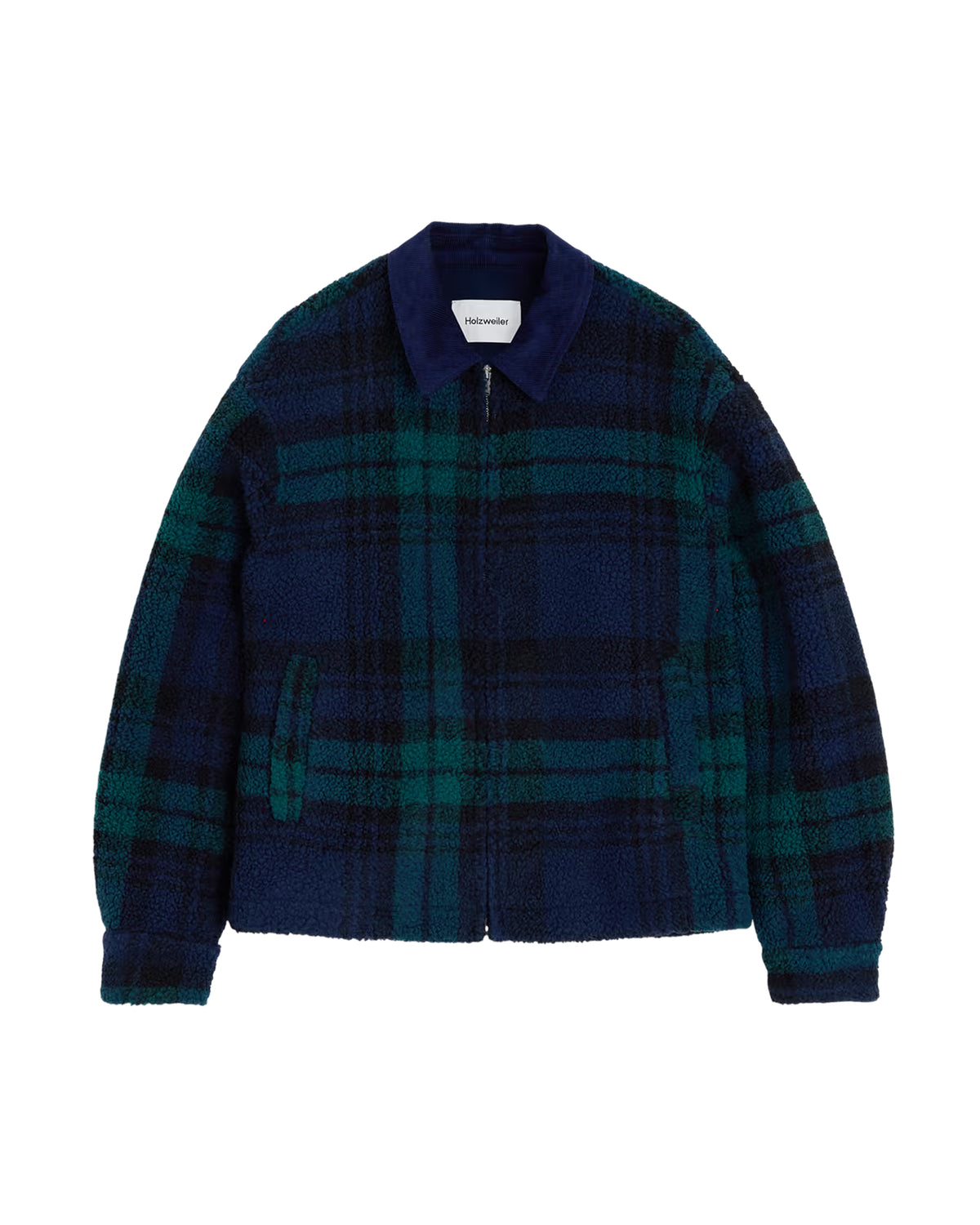 Elix Fleece Overshirt – Navy Check