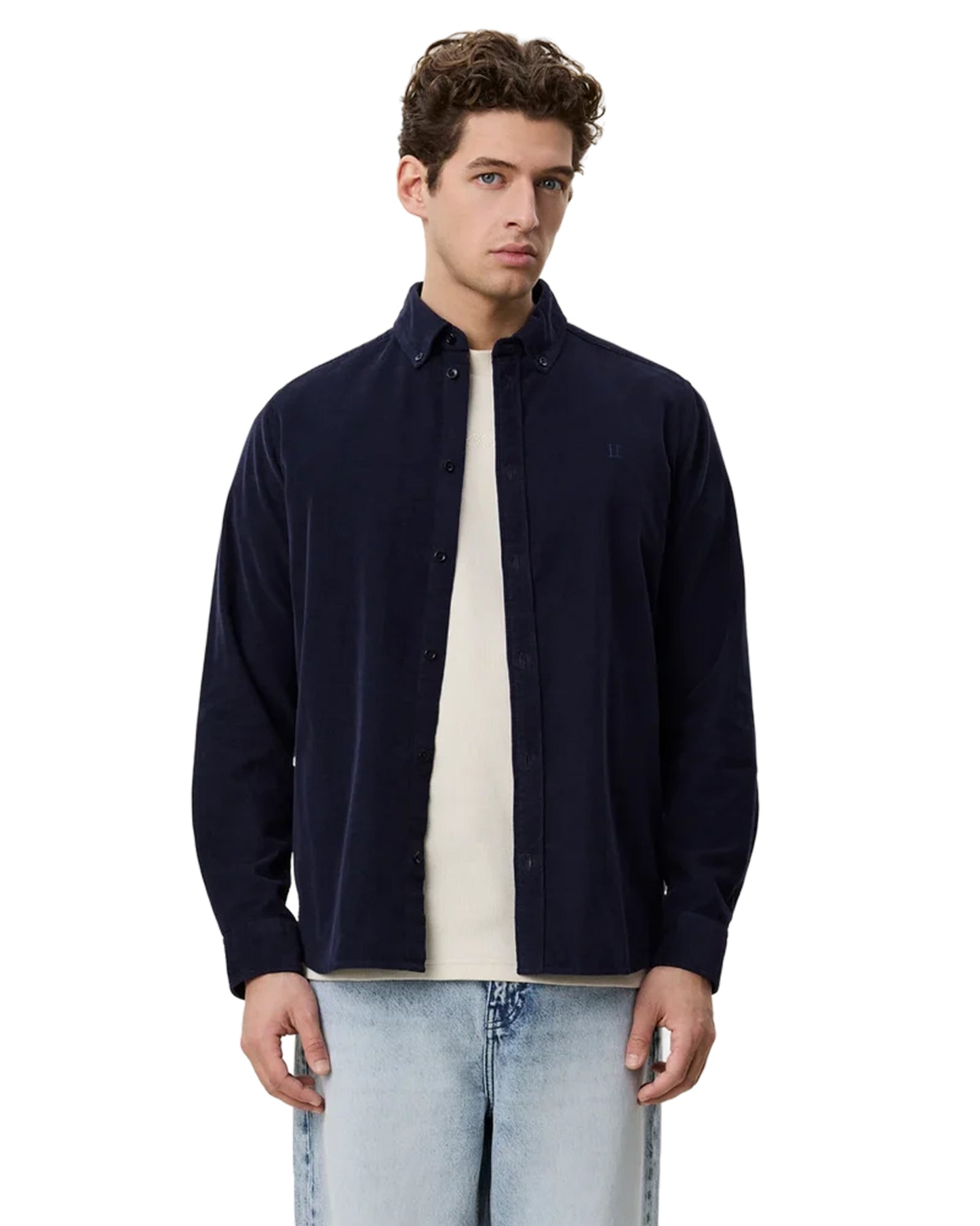 Pinwale Corduroy Shirt Dark Navy Blue