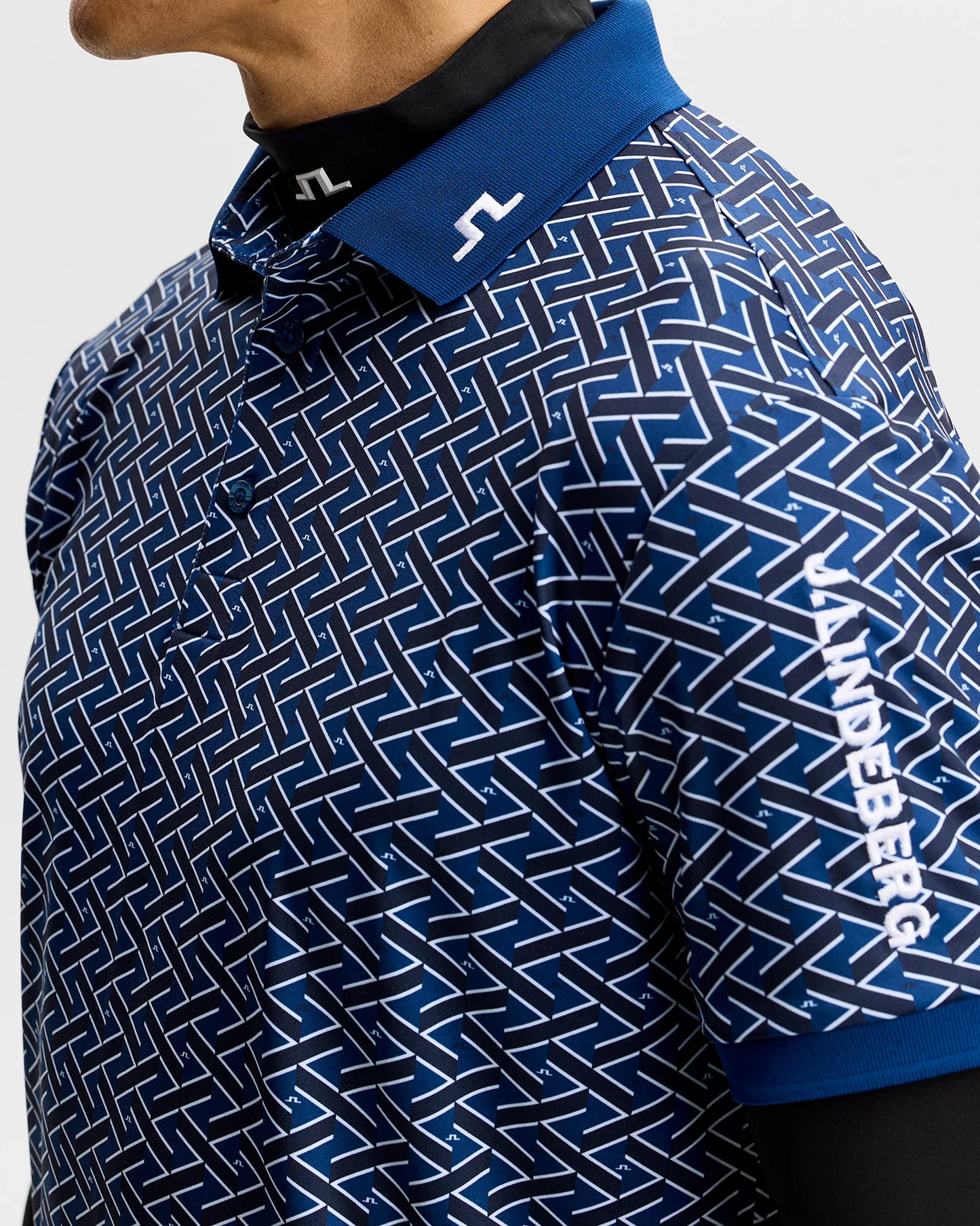 Tour Tech Print Polo – Ladder Estate Navy