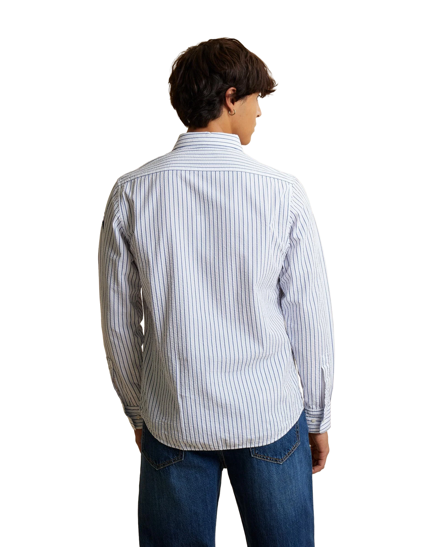 Cisco Seersucker Skjorte – Optic White / Ensign Blue