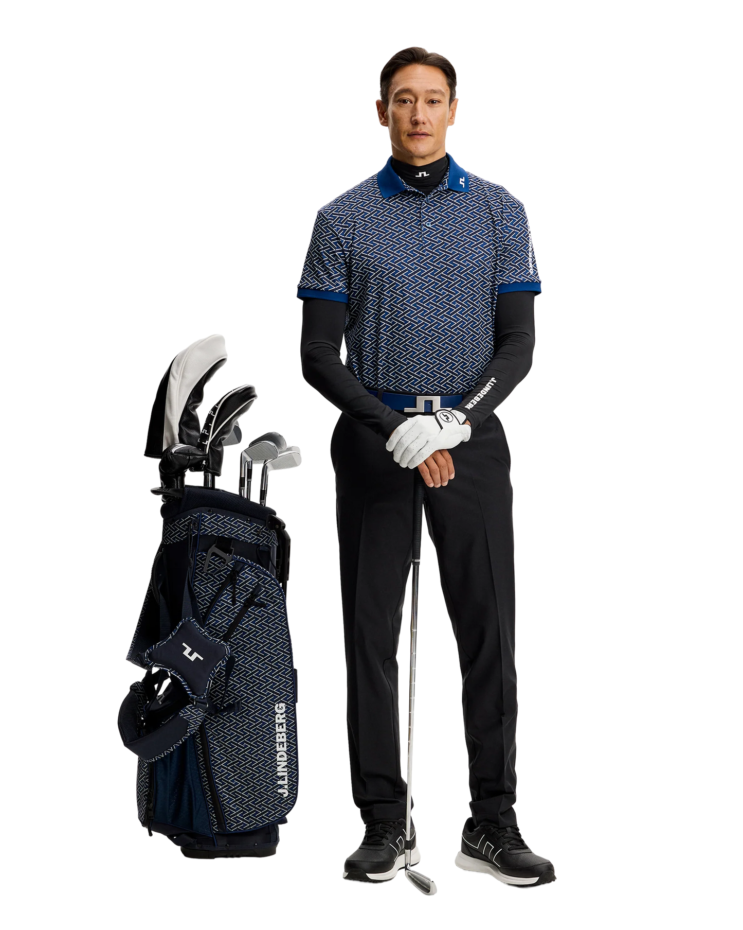 Tour Tech Print Polo – Ladder Estate Navy