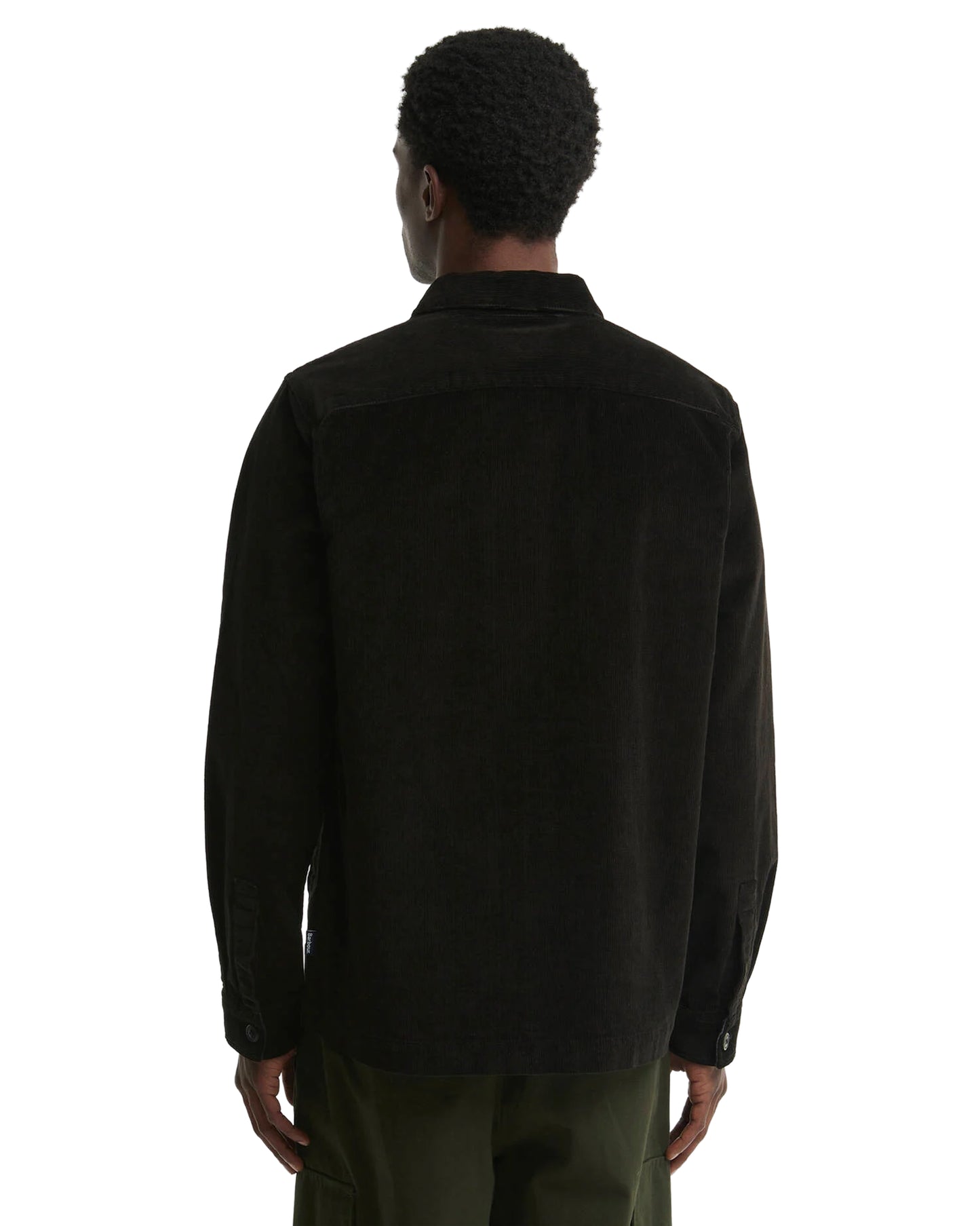 Tartan Trimmed Cord Overshirt Olive Oliven
