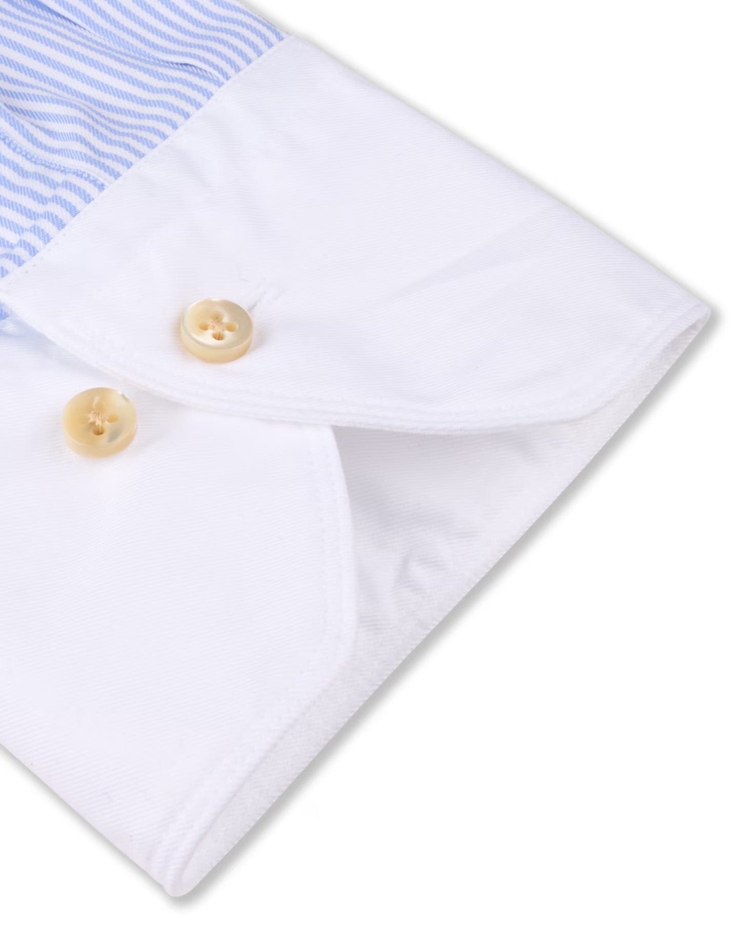 Light blue Striped Twill Shirt with Contrast - Regular Fit