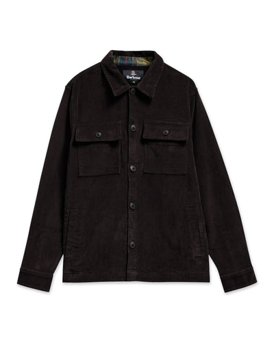 Tartan Trimmed Cord Overshirt Olive Oliven