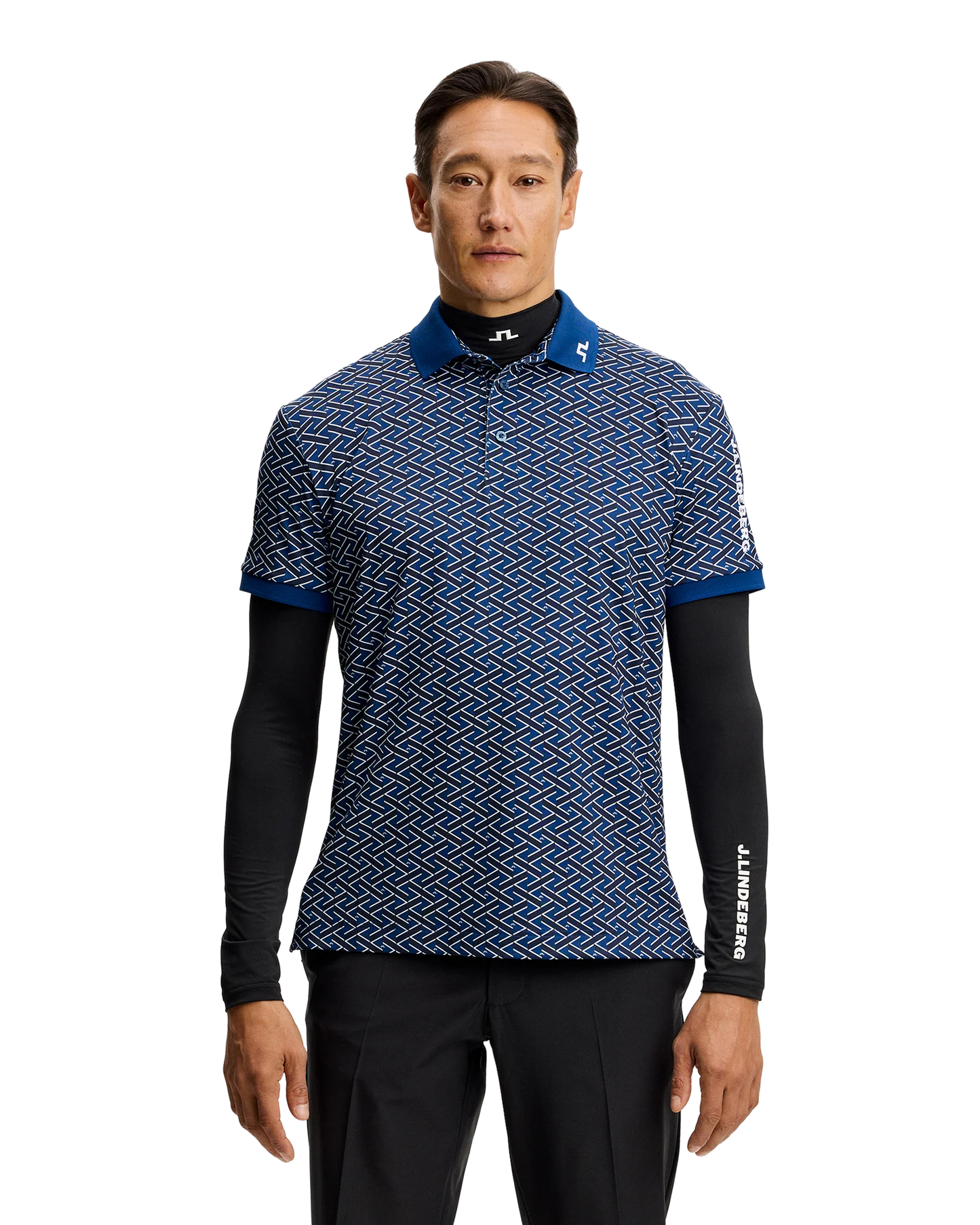 Tour Tech Print Polo – Ladder Estate Navy