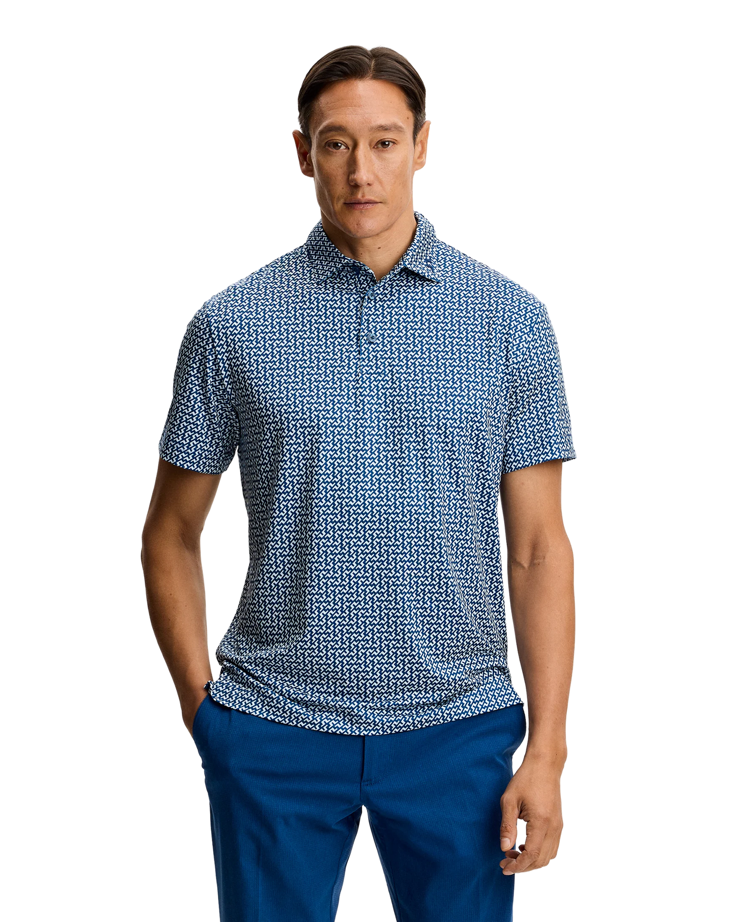 Bala Print Polo – Bias Bridge Estate Sky S
